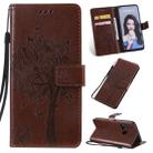 Tree & Cat Pattern Pressed Printing Horizontal Flip PU Leather Case with Holder & Card Slots & Wallet & Lanyard For Huawei P20 Lite 2019 / Nova 5i(Brown) - 1