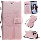 Tree & Cat Pattern Pressed Printing Horizontal Flip PU Leather Case with Holder & Card Slots & Wallet & Lanyard For Huawei P20 Lite 2019 / Nova 5i(Rose Gold) - 1