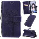 Tree & Cat Pattern Pressed Printing Horizontal Flip PU Leather Case with Holder & Card Slots & Wallet & Lanyard For Huawei P20 Lite 2019 / Nova 5i(Purple) - 1