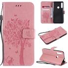 Tree & Cat Pattern Pressed Printing Horizontal Flip PU Leather Case with Holder & Card Slots & Wallet & Lanyard For Huawei P Smart Z / Y9 Prime 2019(Pink) - 1