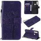 Tree & Cat Pattern Pressed Printing Horizontal Flip PU Leather Case with Holder & Card Slots & Wallet & Lanyard For Huawei P Smart Z / Y9 Prime 2019(Purple) - 1