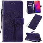 Tree & Cat Pattern Pressed Printing Horizontal Flip PU Leather Case with Holder & Card Slots & Wallet & Lanyard For Xiaomi Mi 9T & Mi 9T Pro & Redmi K20 & K20 Pro(Purple) - 1