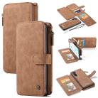 CaseMe-007 Detachable Multifunctional Horizontal Flip Leather Case with Card Slot & Holder & Zipper Wallet & Photo Frame for Galaxy Note 10(Brown) - 1