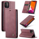 CaseMe-013 Multifunctional Horizontal Flip Leather Case with Card Slot & Holder & Wallet for iPhone 11(Wine) - 1