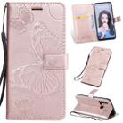 Pressed Printing Butterfly Pattern Horizontal Flip PU Leather Case with Holder & Card Slots & Wallet & Lanyard For Huawei P20 Lite 2019 / Nova 5i(Rose Gold) - 1