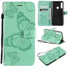 Pressed Printing Butterfly Pattern Horizontal Flip PU Leather Case with Holder & Card Slots & Wallet & Lanyard For Huawei P Smart Z / Y9 Prime 2019(Green) - 1