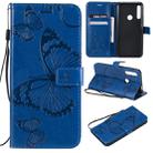 Pressed Printing Butterfly Pattern Horizontal Flip PU Leather Case with Holder & Card Slots & Wallet & Lanyard For Huawei P Smart Z / Y9 Prime 2019(Blue) - 1