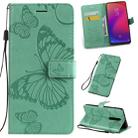 Pressed Printing Butterfly Pattern Horizontal Flip PU Leather Case with Holder & Card Slots & Wallet & Lanyard For Xiaomi Mi 9T & Mi 9T Pro & Redmi K20 & K20 Pro(Green) - 1