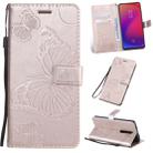 Pressed Printing Butterfly Pattern Horizontal Flip PU Leather Case with Holder & Card Slots & Wallet & Lanyard For Xiaomi Mi 9T & Mi 9T Pro & Redmi K20 & K20 Pro(Rose Gold) - 1