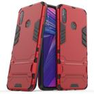 Shockproof PC + TPU Case with Holder for OPPO Realme 3(Red) - 1