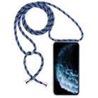 Four-Corner Anti-Fall Transparent TPU Mobile Phone Case With Lanyard for iPhone 11 Pro(Black Blue) - 1