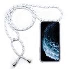 Four-Corner Anti-Fall Transparent TPU Mobile Phone Case With Lanyard for iPhone 11 Pro(White Grey) - 1