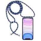 Four-Corner Anti-Fall Transparent TPU Mobile Phone Case With Lanyard for iPhone 11(Black Blue) - 1