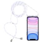 Four-Corner Anti-Fall Transparent TPU Mobile Phone Case With Lanyard for iPhone 11(White) - 1