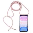 Four-Corner Anti-Fall Transparent TPU Mobile Phone Case With Lanyard for iPhone 11(Rose Gold) - 1