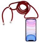 Four-Corner Anti-Fall Transparent TPU Mobile Phone Case With Lanyard for iPhone 11(Red) - 1