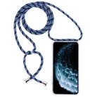 Four-Corner Anti-Fall Trasparent TPU Mobile Phone Case With Lanyard for iPhone 11 Pro Max(Black Blue) - 1