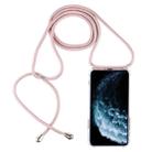 Four-Corner Anti-Fall Trasparent TPU Mobile Phone Case With Lanyard for iPhone 11 Pro Max(Rose Gold) - 1