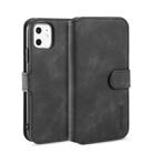 DG.MING Retro Oil Side Horizontal Flip Case with Holder & Card Slots & Wallet for iPhone 11(Black) - 1