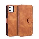 DG.MING Retro Oil Side Horizontal Flip Case with Holder & Card Slots & Wallet for iPhone 11(Brown) - 1