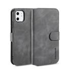 DG.MING Retro Oil Side Horizontal Flip Case with Holder & Card Slots & Wallet for iPhone 11(Grey) - 1