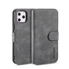 DG.MING Retro Oil Side Horizontal Flip Case with Holder & Card Slots & Wallet for iPhone 11 Pro Max(Grey) - 1