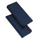 For iPhone X / XS DUX DUCIS Skin Pro Series Shockproof Horizontal Flip Leather Case with Holder & Card Slots & Sleep / Wake-up Function(Dark Blue) - 1