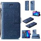 Elephant Embossing Horizontal Flip Leather Case with Holder & Card Slots & Wallet & Lanyard for Xiaomi Redmi Note 7(Blue) - 1