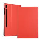 Voltage Elastic Texture Horizontal Flip Leather Case for Galaxy Tab S6 T860, with Holder(Red) - 1