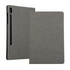 Voltage Stretch Fabric Texture Horizontal Flip Leather Case for Galaxy Tab S6 T860, with Holder(Grey) - 1