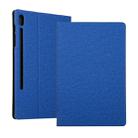 Voltage Stretch Fabric Texture Horizontal Flip Leather Case for Galaxy Tab S6 T860, with Holder(Blue) - 1
