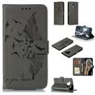 Feather Pattern Litchi Texture Horizontal Flip Leather Case with Wallet & Holder & Card Slots For LG K50(Gray) - 1