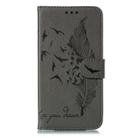 Feather Pattern Litchi Texture Horizontal Flip Leather Case with Wallet & Holder & Card Slots For Motorola One Pro(Gray) - 1