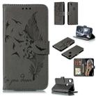 Feather Pattern Litchi Texture Horizontal Flip Leather Case with Wallet & Holder & Card Slots For Motorola Moto E6(Gray) - 1