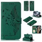 Feather Pattern Litchi Texture Horizontal Flip Leather Case with Wallet & Holder & Card Slots For Google Pixel 3a(Green) - 1