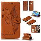 Feather Pattern Litchi Texture Horizontal Flip Leather Case with Wallet & Holder & Card Slots For Huawei P30 Lite(Brown) - 1