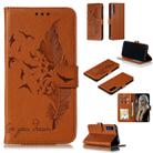 Feather Pattern Litchi Texture Horizontal Flip Leather Case with Wallet & Holder & Card Slots For Huawei Honor 9X Pro(Brown) - 1