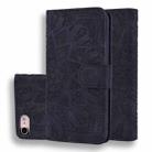 Calf Pattern Double Folding Design Embossed Leather Case with Wallet & Holder & Card Slots For iPhone SE 2020 & 8 & 7(Black) - 1