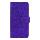 Calf Pattern Double Folding Design Embossed Leather Case with Wallet & Holder & Card Slots For iPhone SE 2020 & 8 & 7(Purple) - 2