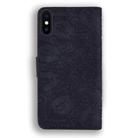 For iPhone X / XS Calf Pattern Double Folding Design Embossed Leather Case with Wallet & Holder & Card Slots(Black) - 3