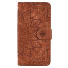 For iPhone X / XS Calf Pattern Double Folding Design Embossed Leather Case with Wallet & Holder & Card Slots(Brown) - 2