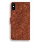 For iPhone X / XS Calf Pattern Double Folding Design Embossed Leather Case with Wallet & Holder & Card Slots(Brown) - 3