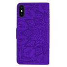 For iPhone X / XS Calf Pattern Double Folding Design Embossed Leather Case with Wallet & Holder & Card Slots(Purple) - 3