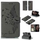 For iPhone 11 Pro Max Feather Pattern Litchi Texture Horizontal Flip Leather Case with Wallet & Holder & Card Slots (Gray) - 1