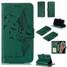 For iPhone X / XS Feather Pattern Litchi Texture Horizontal Flip Leather Case with Wallet & Holder & Card Slots(Green) - 1