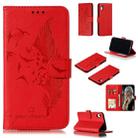 For iPhone XR Feather Pattern Litchi Texture Horizontal Flip Leather Case with Wallet & Holder & Card Slots(Red) - 1