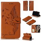 For iPhone XS Max Feather Pattern Litchi Texture Horizontal Flip Leather Case with Wallet & Holder & Card Slots(Brown) - 1