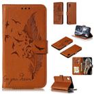 Feather Pattern Litchi Texture Horizontal Flip Leather Case with Wallet & Holder & Card Slots For Galaxy A10(Brown) - 1