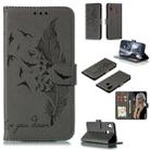 Feather Pattern Litchi Texture Horizontal Flip Leather Case with Wallet & Holder & Card Slots For Galaxy A30 / A20(Gray) - 1