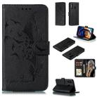 Feather Pattern Litchi Texture Horizontal Flip Leather Case with Wallet & Holder & Card Slots For Galaxy A60(Black) - 1